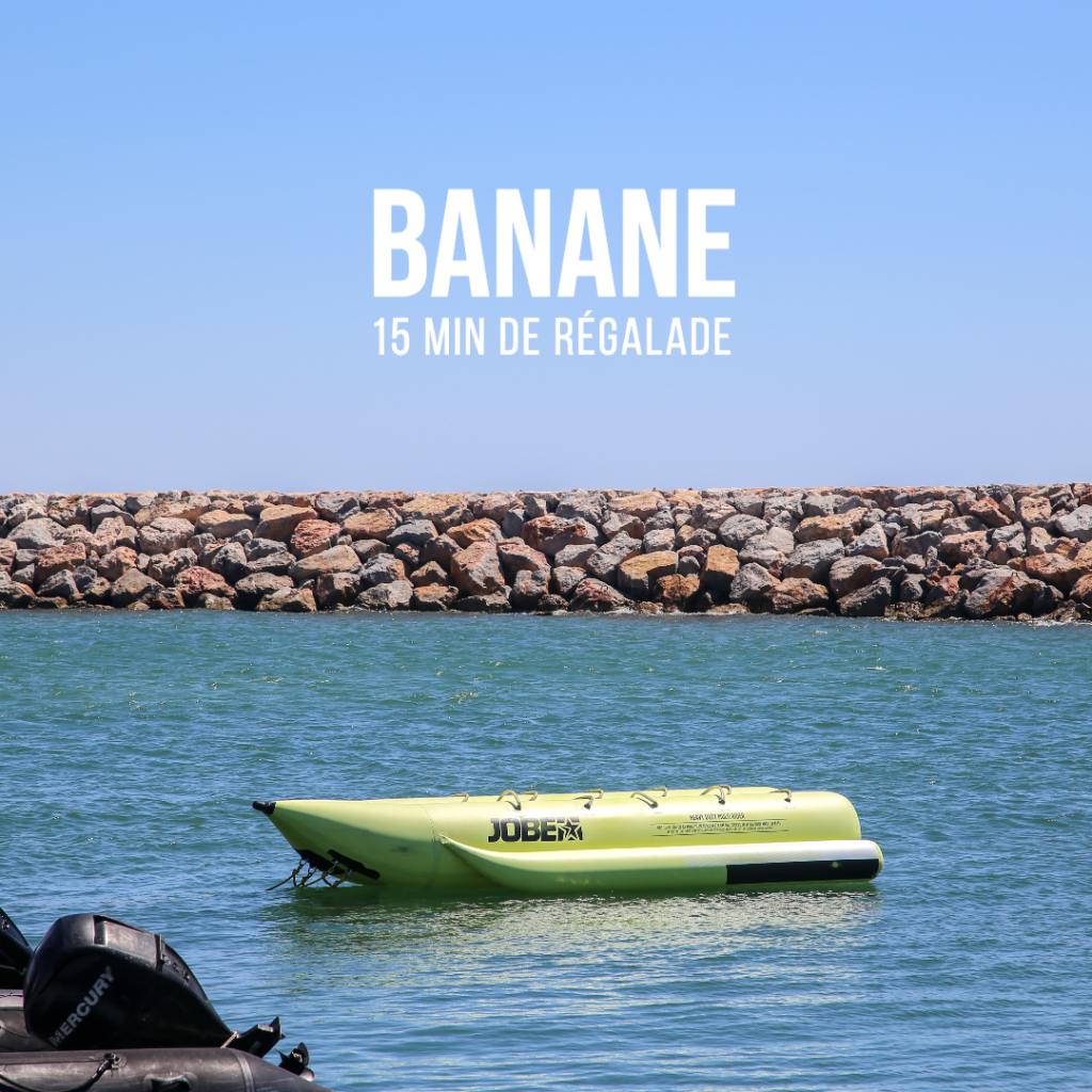 15 minutes de régalade sur la bouée banane.