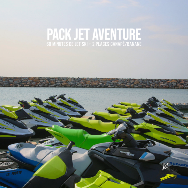 60 minutes de jet ski et 2 places sur le canapé/banane avec le Pack Jet Aventure.